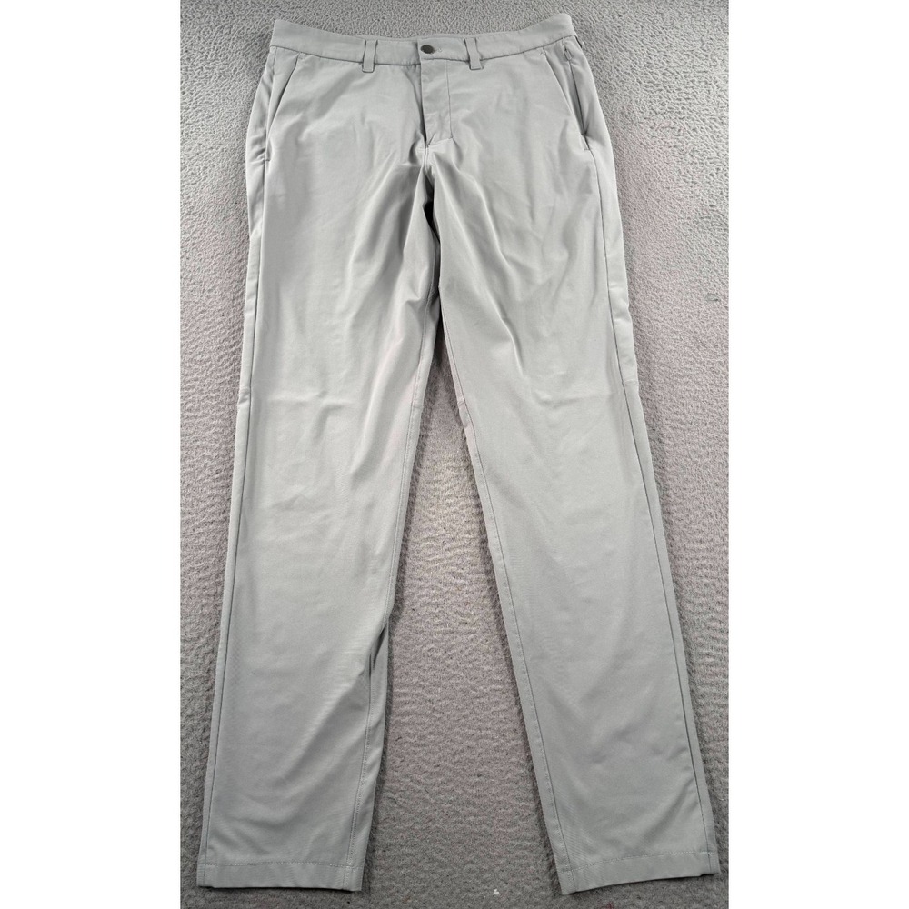 Lululemon Comission Pants Men 34x32 Gray Stretch Golf Chino Mid Rise Zip